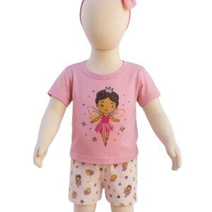Girls' 2PC Fairy Shorts Sets - Pink